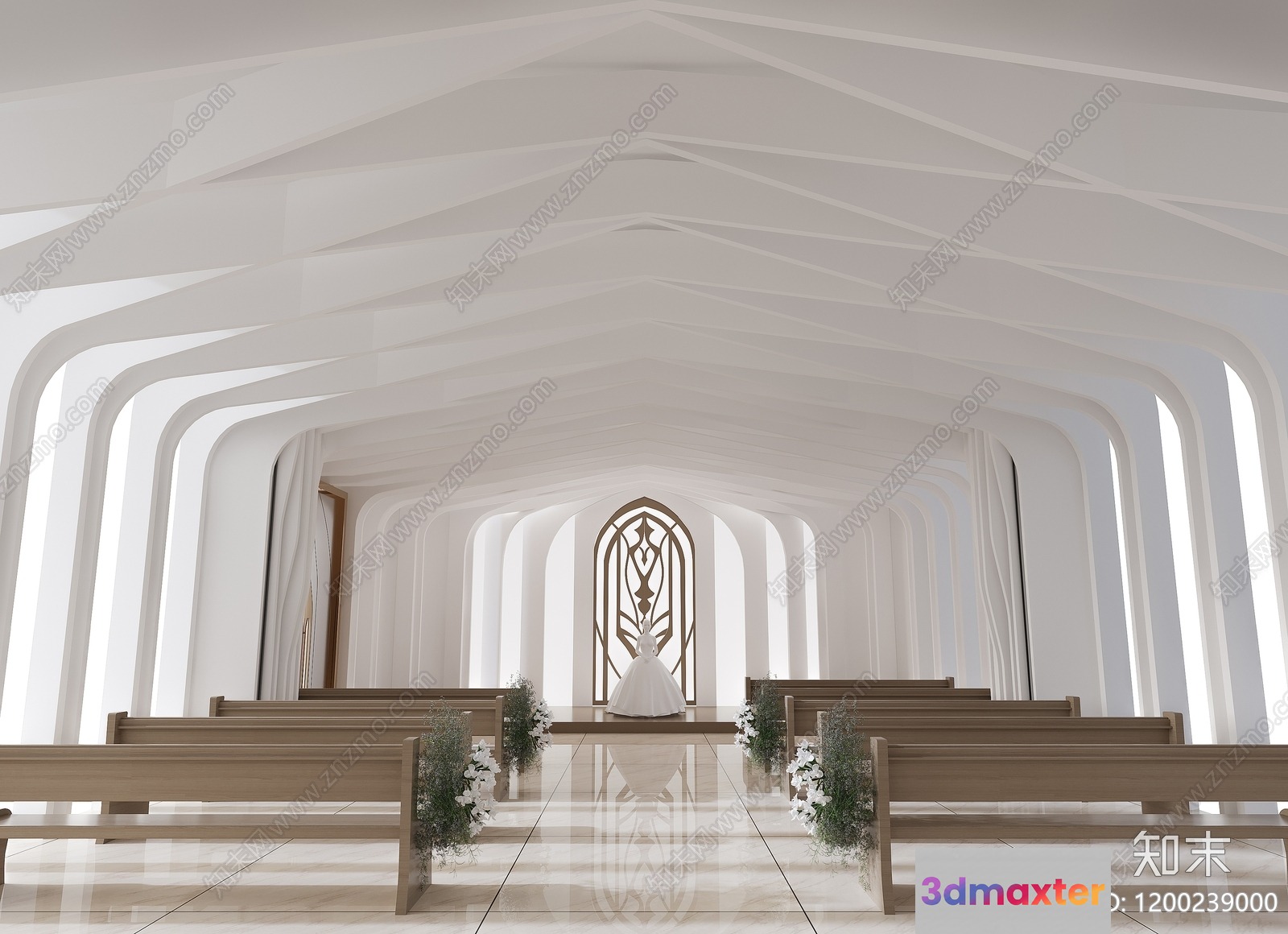 A Minimalist Wedding Chapel 3D Model - 16465 - CORONA Render
