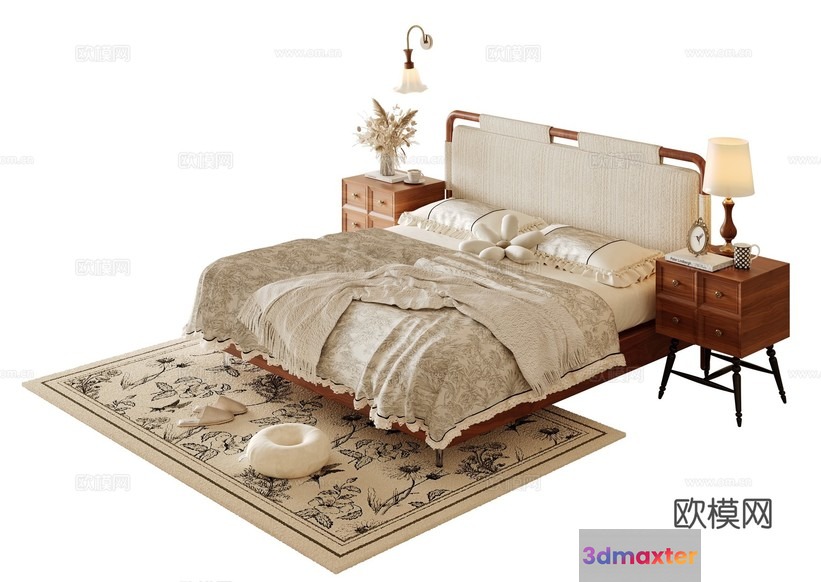 Cozy Bedroom 3D Model - 12620 - CORONA Render