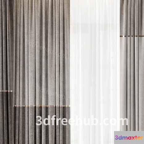 White Sheer Curtains 3D Model - 22960 - VRAY Render