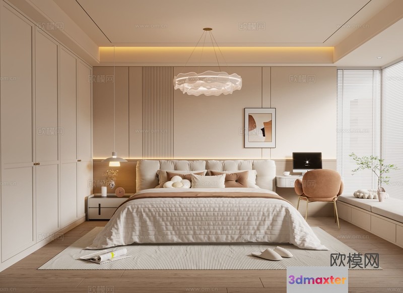 A Modern Bedroom 3D Model - 7648 - CORONA Render