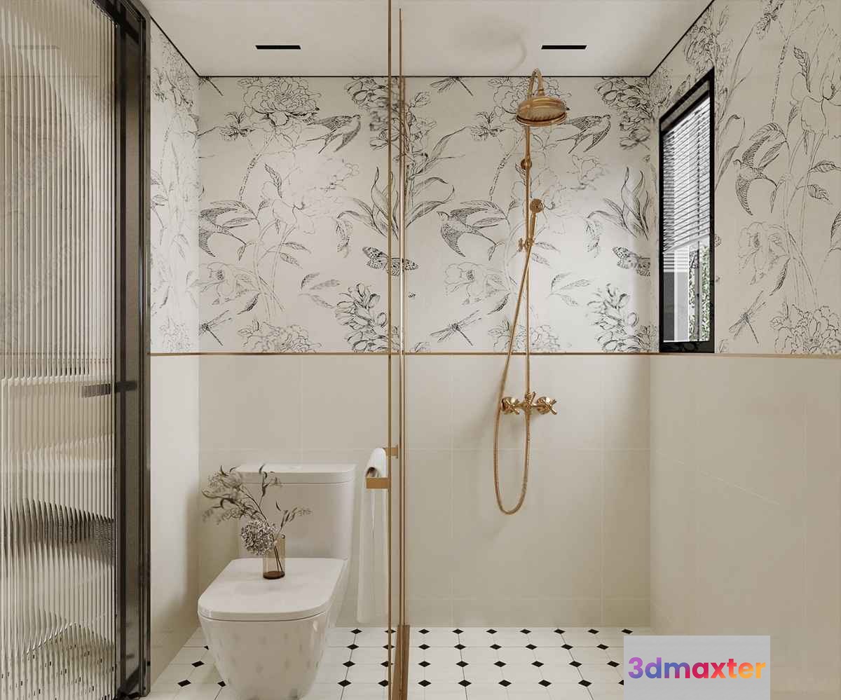 Gold Shower Head 3D Model - 6243 - CORONA Render