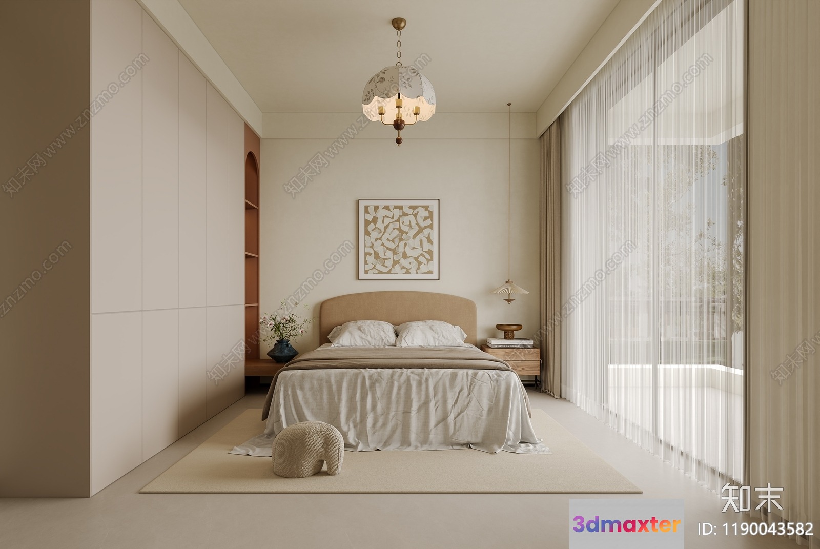 Cozy Bedroom 3D Model - 17820 - CORONA Render