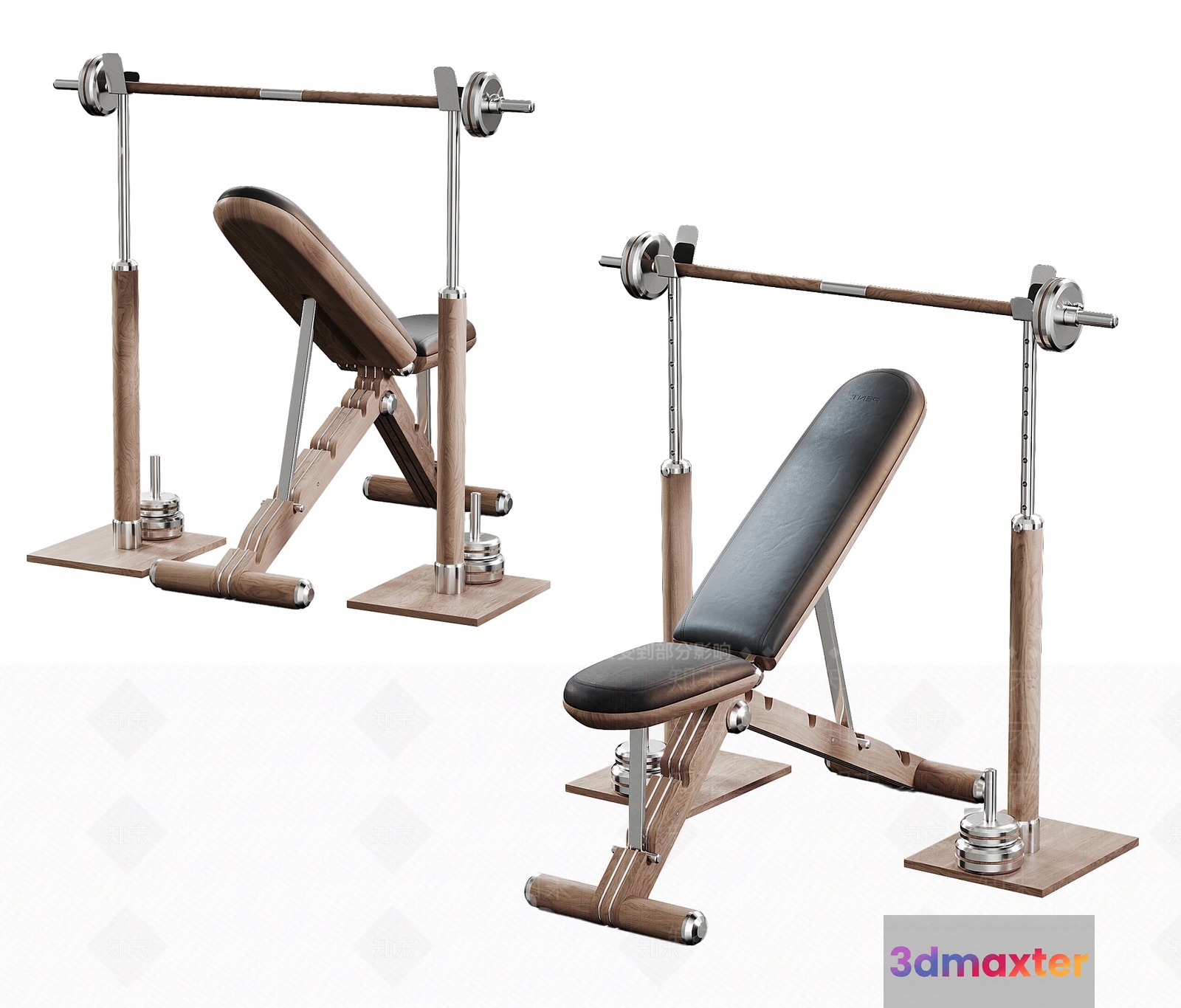 Wooden Weight Bench 3D Model - 3844 - VRAY Render