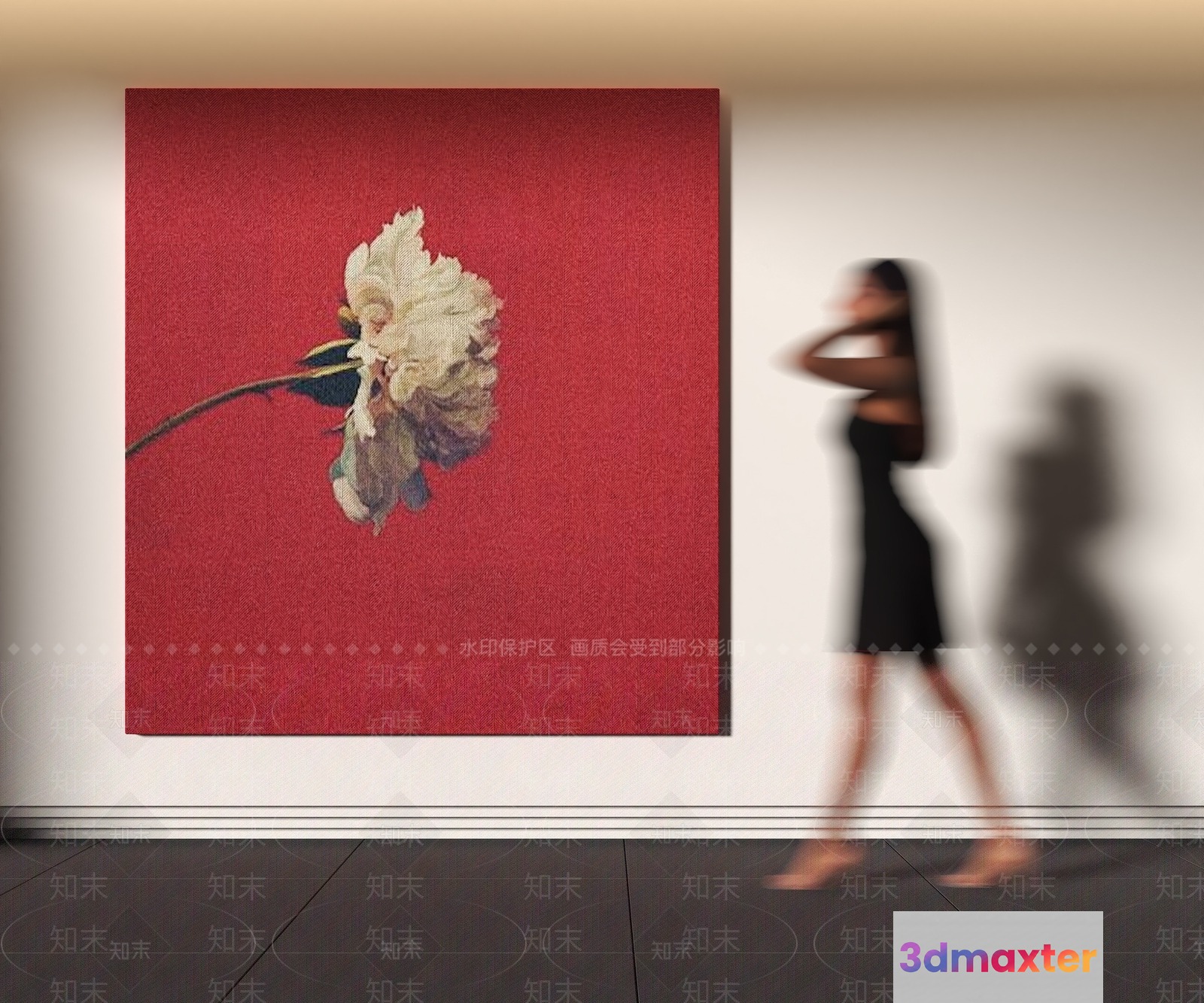 A Blurred Woman In A Black Dress 3D Model - 13715 - VRAY Render