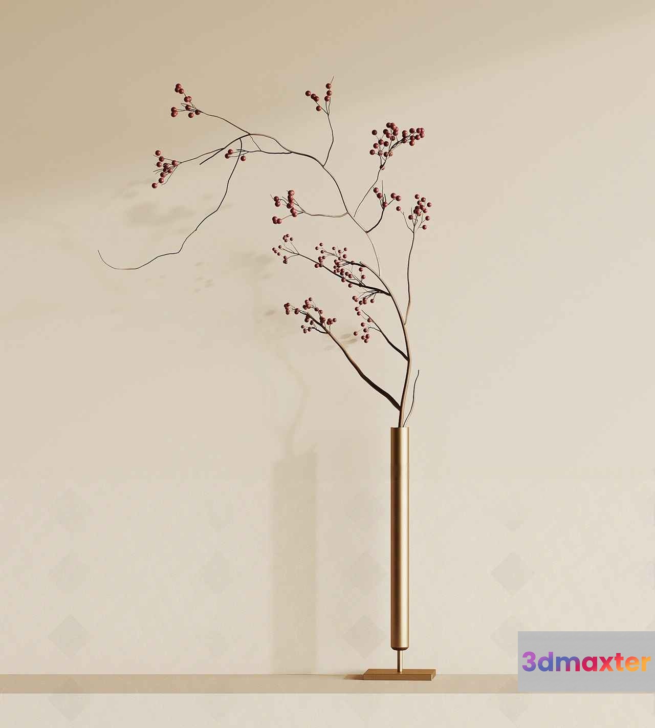 Modern Gold Vase 3D Model - 1461 - VRAY Render