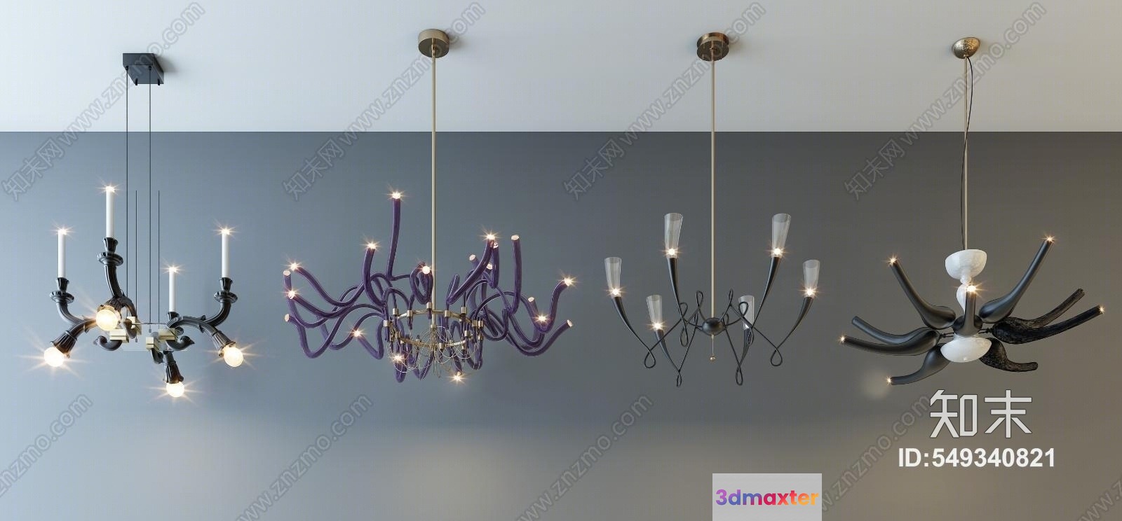 Modern Chandelier 3D Model - 9919 - VRAY Render