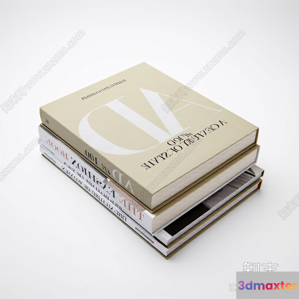 A Stack Of Books 3D Model - 9258 - VRAY Render