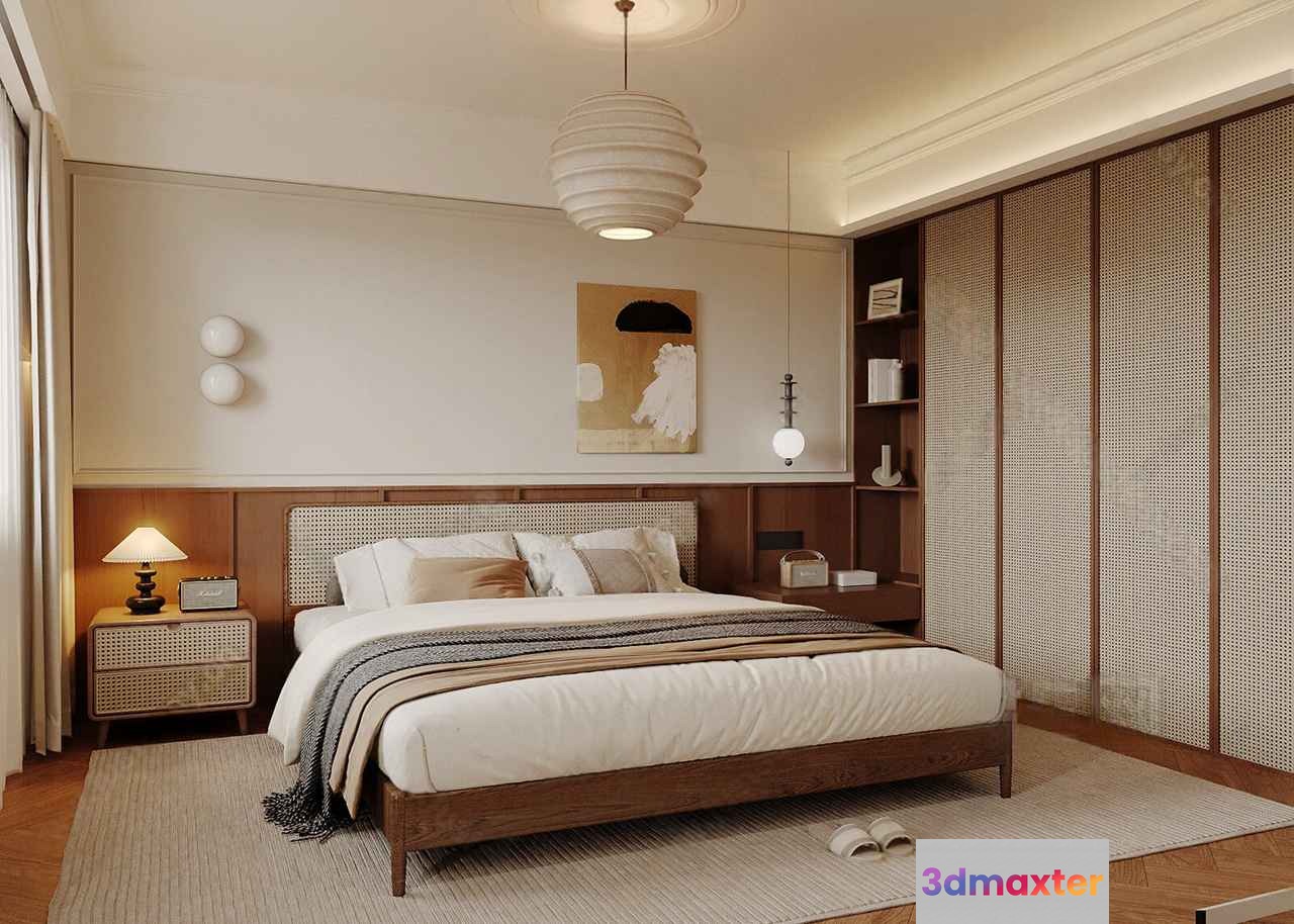 Cozy Bedroom 3D Model - 9376 - VRAY Render