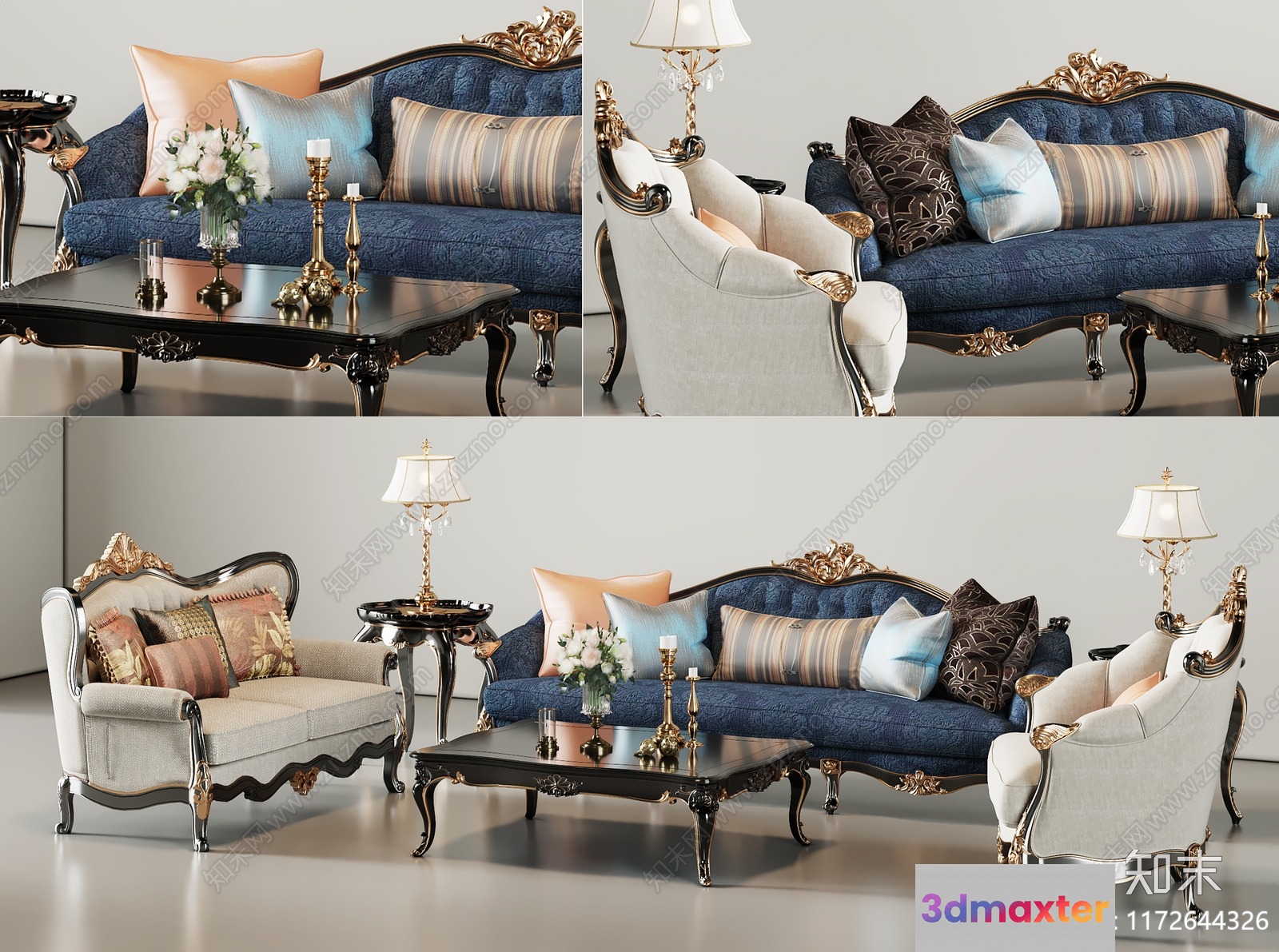 Classic Living Room 3D Model - 9610 - CORONA Render