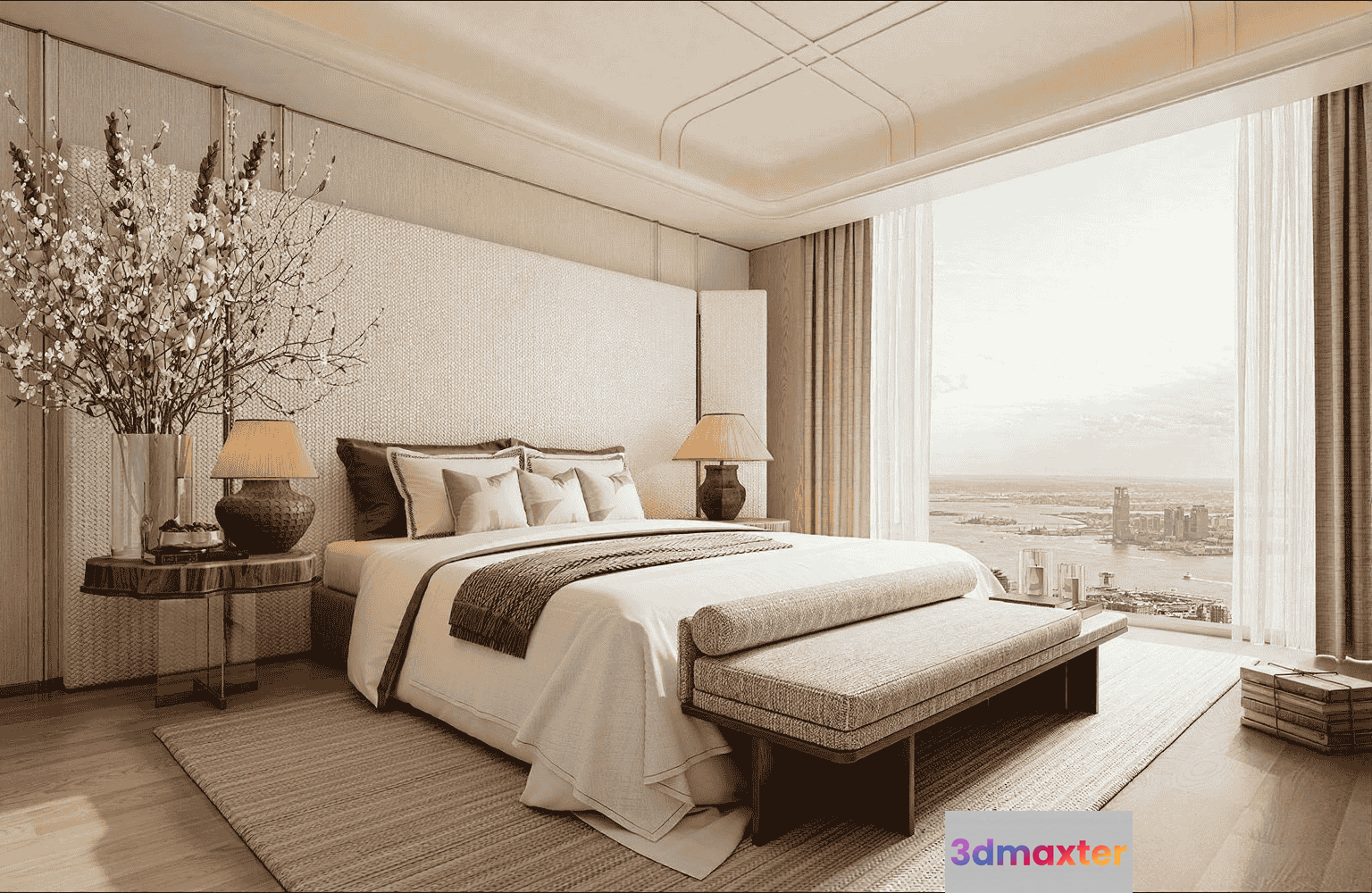 Cozy Bedroom 3D Model - 16508 - VRAY Render