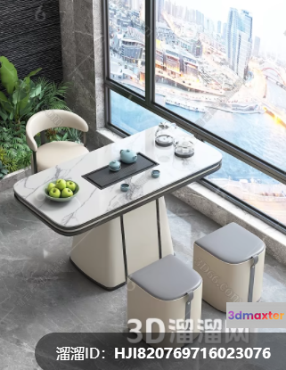 Modern Dining Area 3D Model - 9404 - VRAY Render