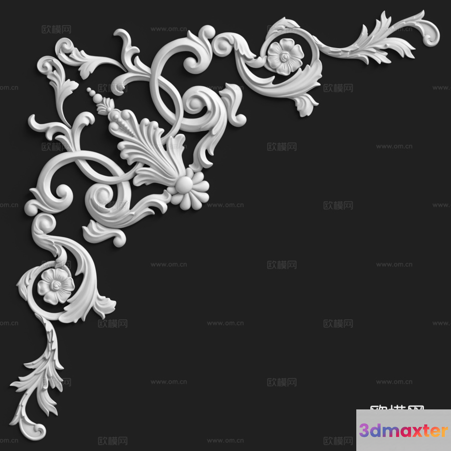 Floral White Design 3D Model - 4667 - VRAY Render