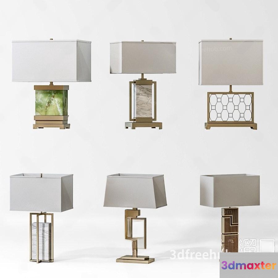 Modern Table Lamps 3D Model - 18924 - VRAY Render