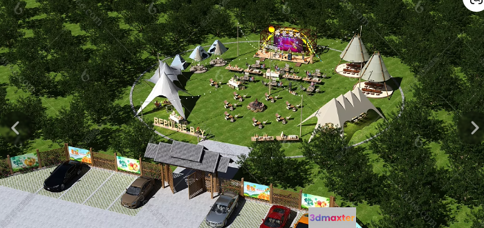 A 3D Rendering Of A Festival Or Event 3D Model - 18796 - VRAY Render