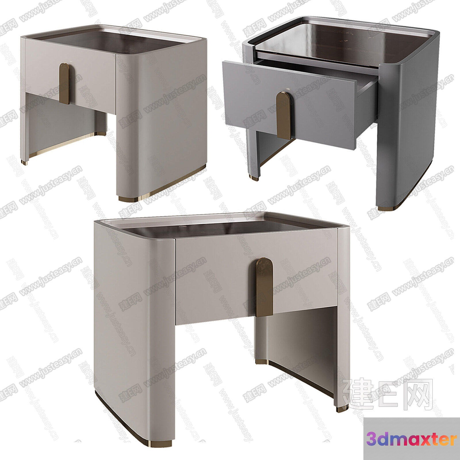 Metal Side Table 3D Model - 2239 - VRAY Render