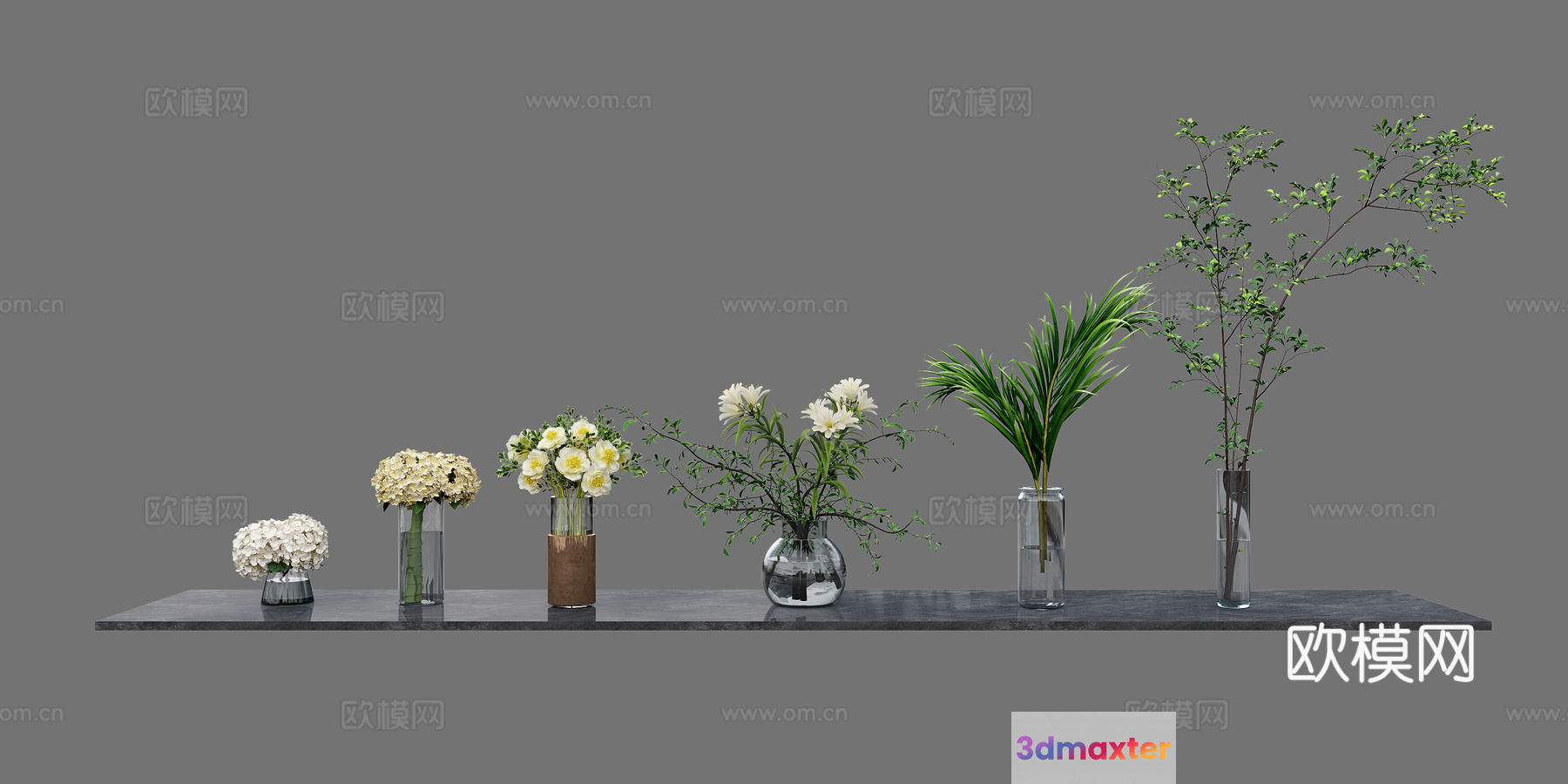 Modern Flower Arrangement 3D Model - 6097 - VRAY Render