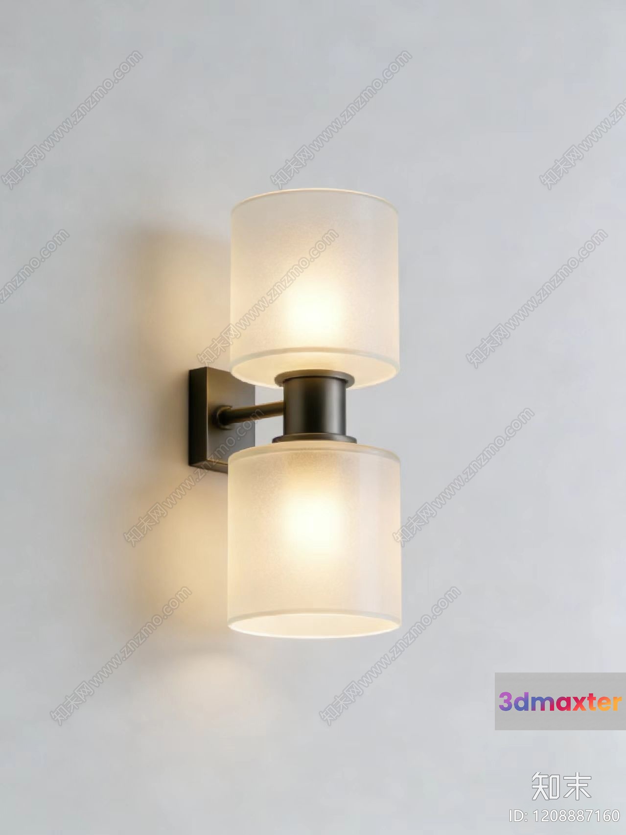 A Light Fixture With Two Cylindrical Lights 3D Model - 7410 - CORONA Render