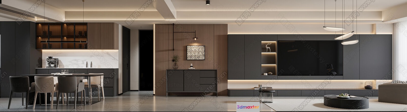 Modern Living Room 3D Model - 5899 - CORONA Render
