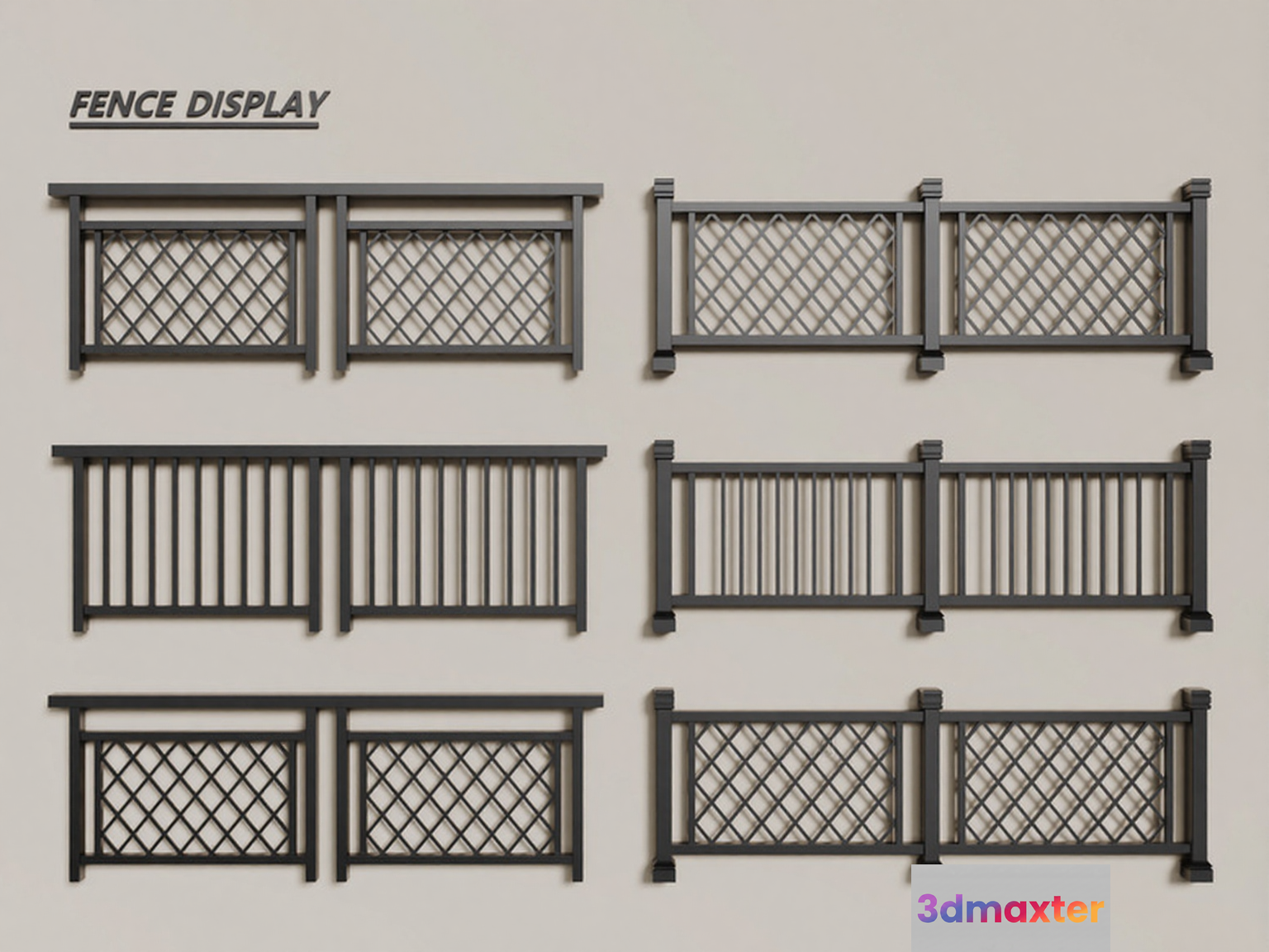 Fence Display 3D Model - 18321 - VRAY Render