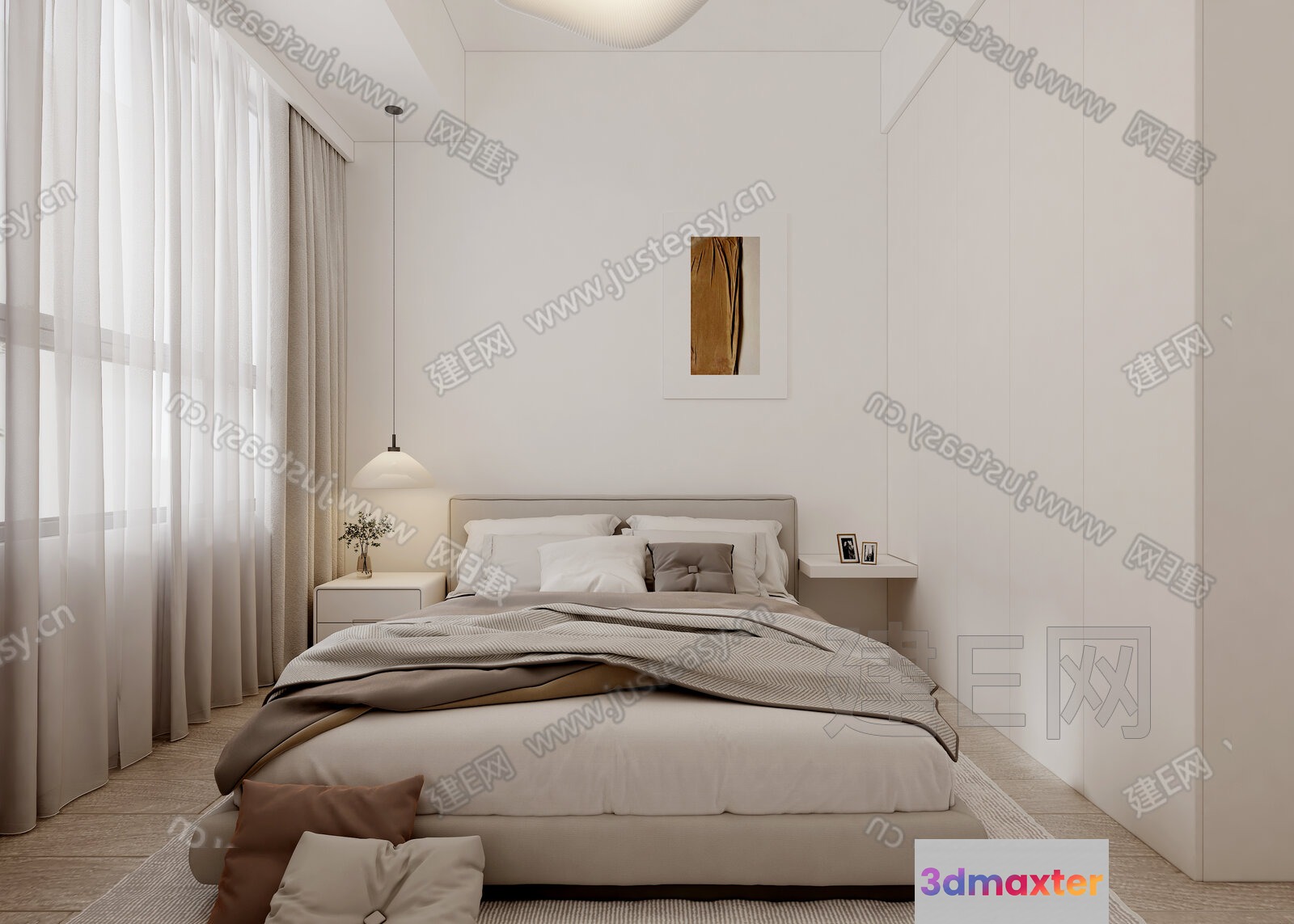 Cozy Bedroom 3D Model - 8576 - VRAY Render