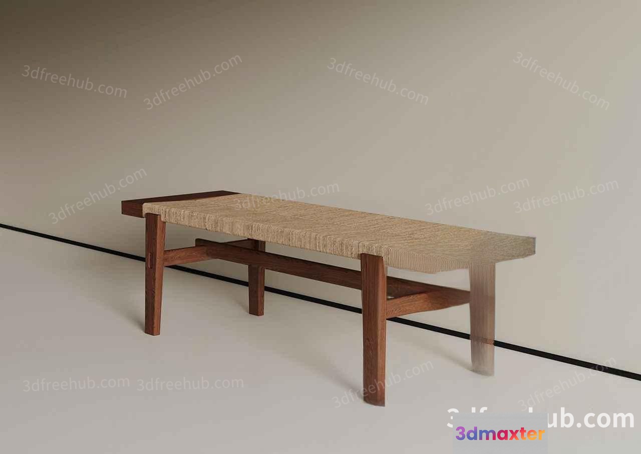 A Wooden Bench 3D Model - 20008 - VRAY Render