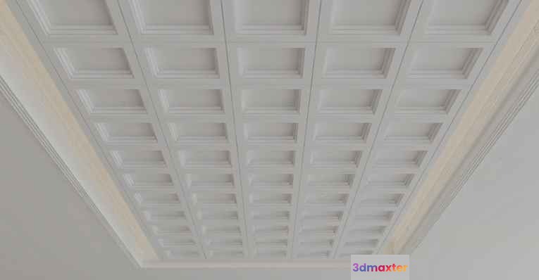 White Ceiling Panel 3D Model - 18114 - VRAY Render
