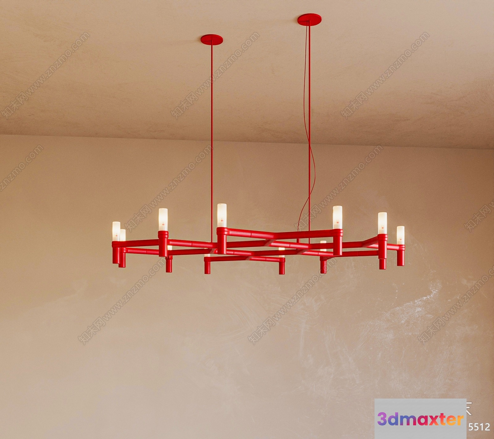 Red Light Fixture 3D Model - 19537 - VRAY Render