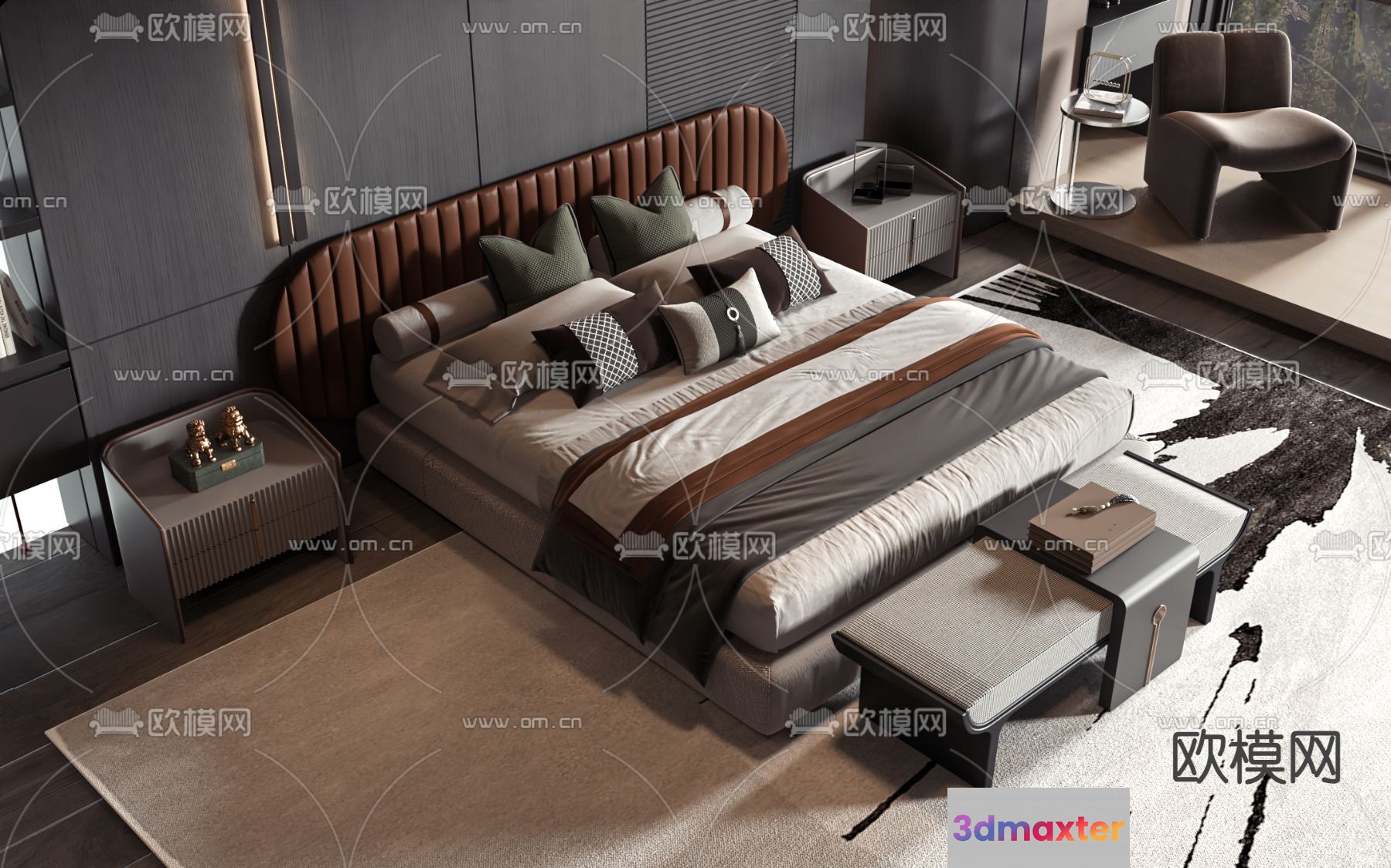 Modern Bedroom Design 3D Model - 15417 - VRAY Render
