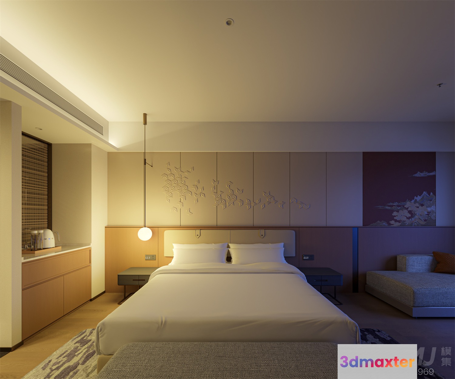 Cozy Bedroom 3D Model - 6944 - VRAY Render