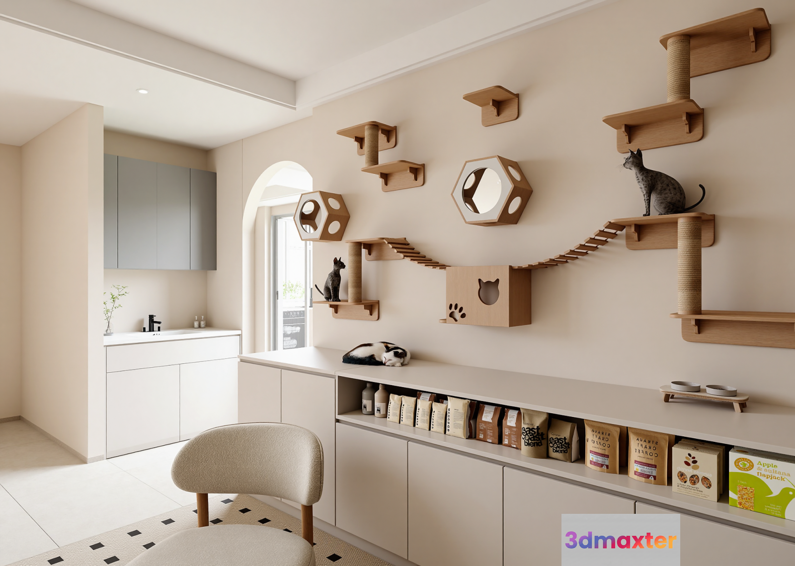 Modern Minimalist Room 3D Model - 14487 - VRAY Render