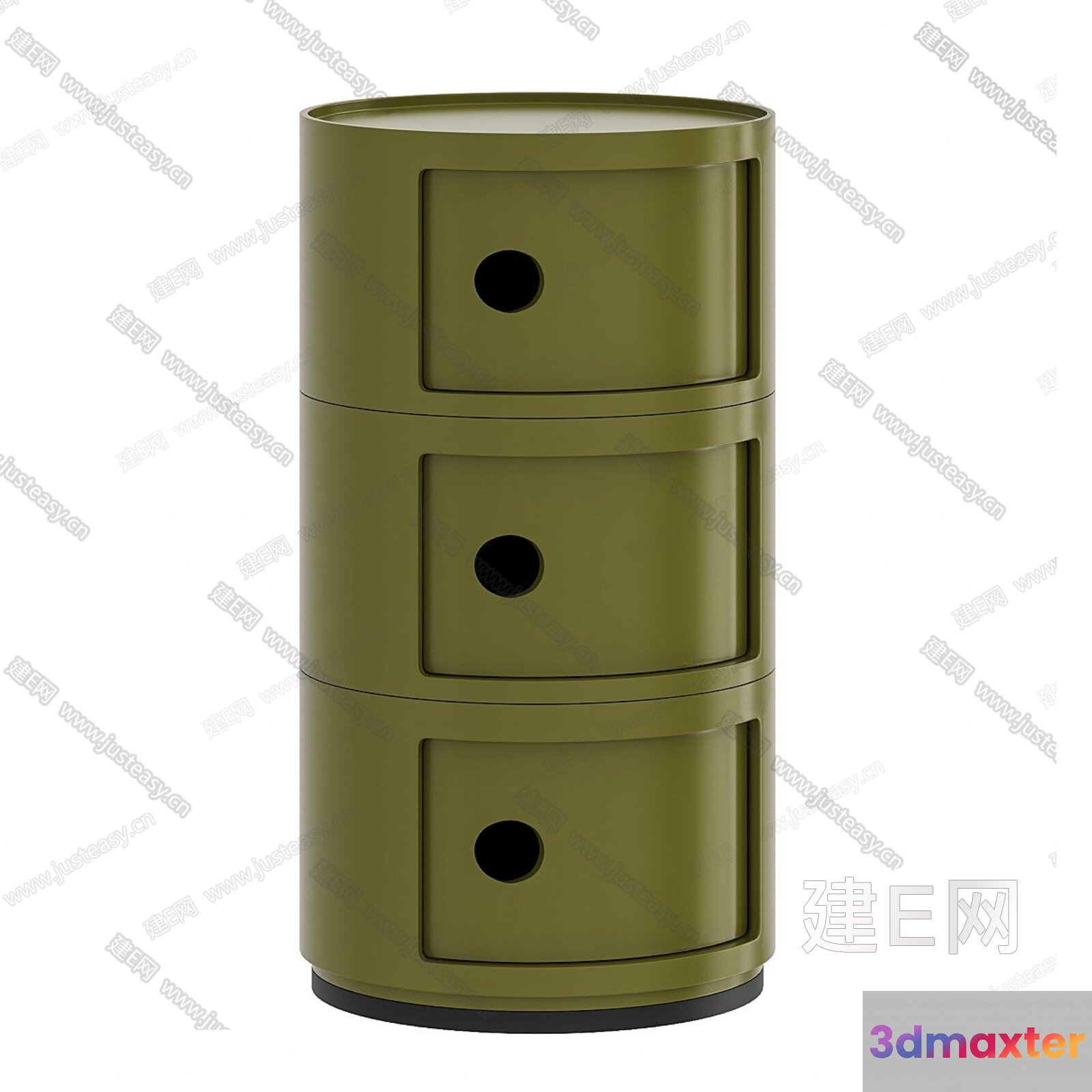 A Green Storage Unit With Drawers 3D Model - 13048 - VRAY Render