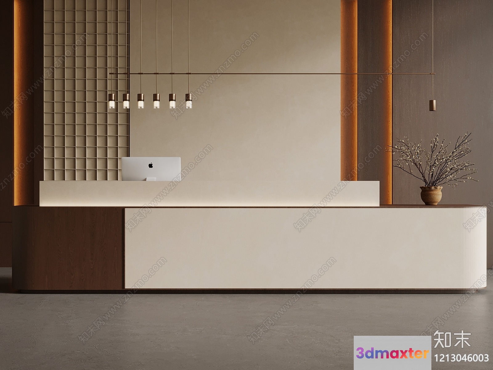 Modern Office Desk 3D Model - 4447 - VRAY Render