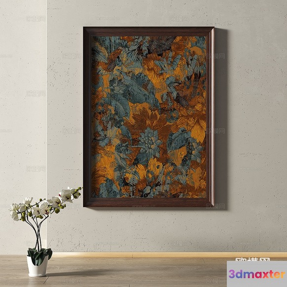 Modern Floral Painting 3D Model - 7740 - VRAY Render