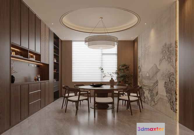 Dining Room Set 3D Model - 4505 - CORONA Render