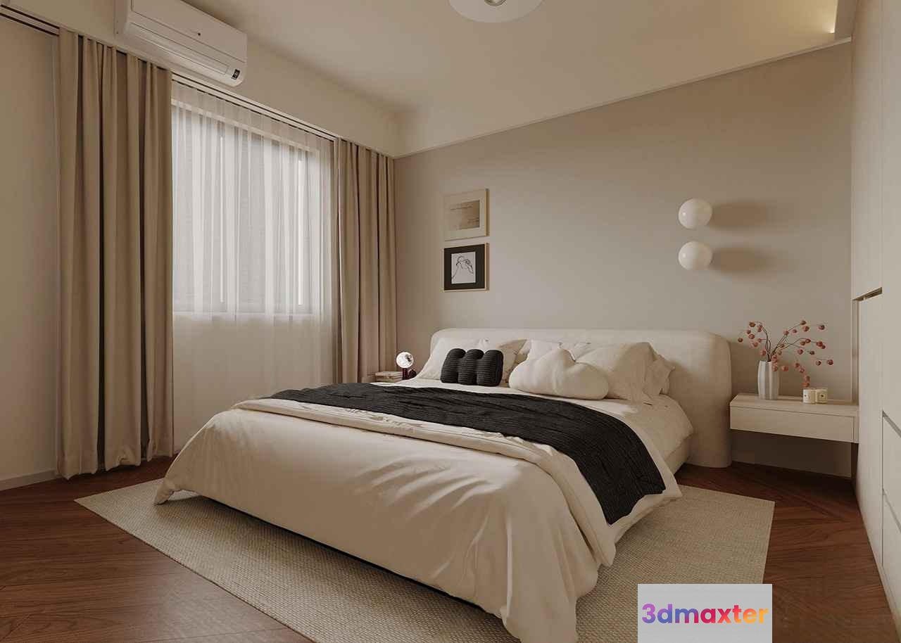Cozy Bedroom 3D Model - 1191 - VRAY Render