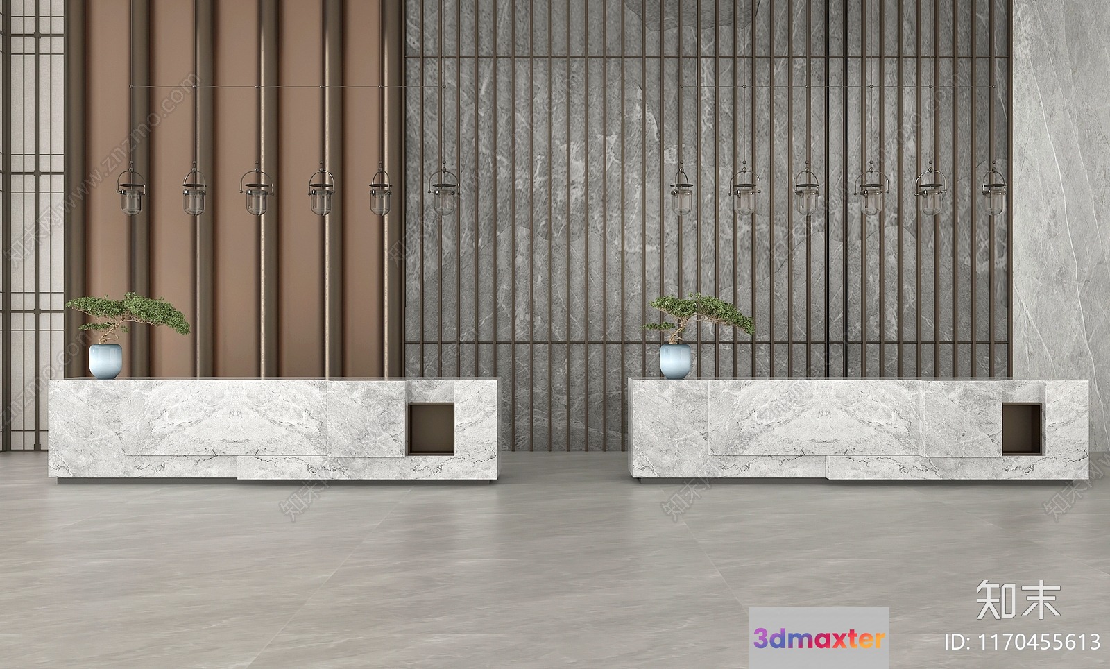 Modern Reception Desk 3D Model - 11446 - VRAY Render