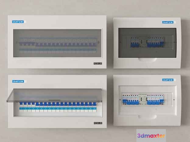 White Electrical Panels 3D Model - 2651 - VRAY Render