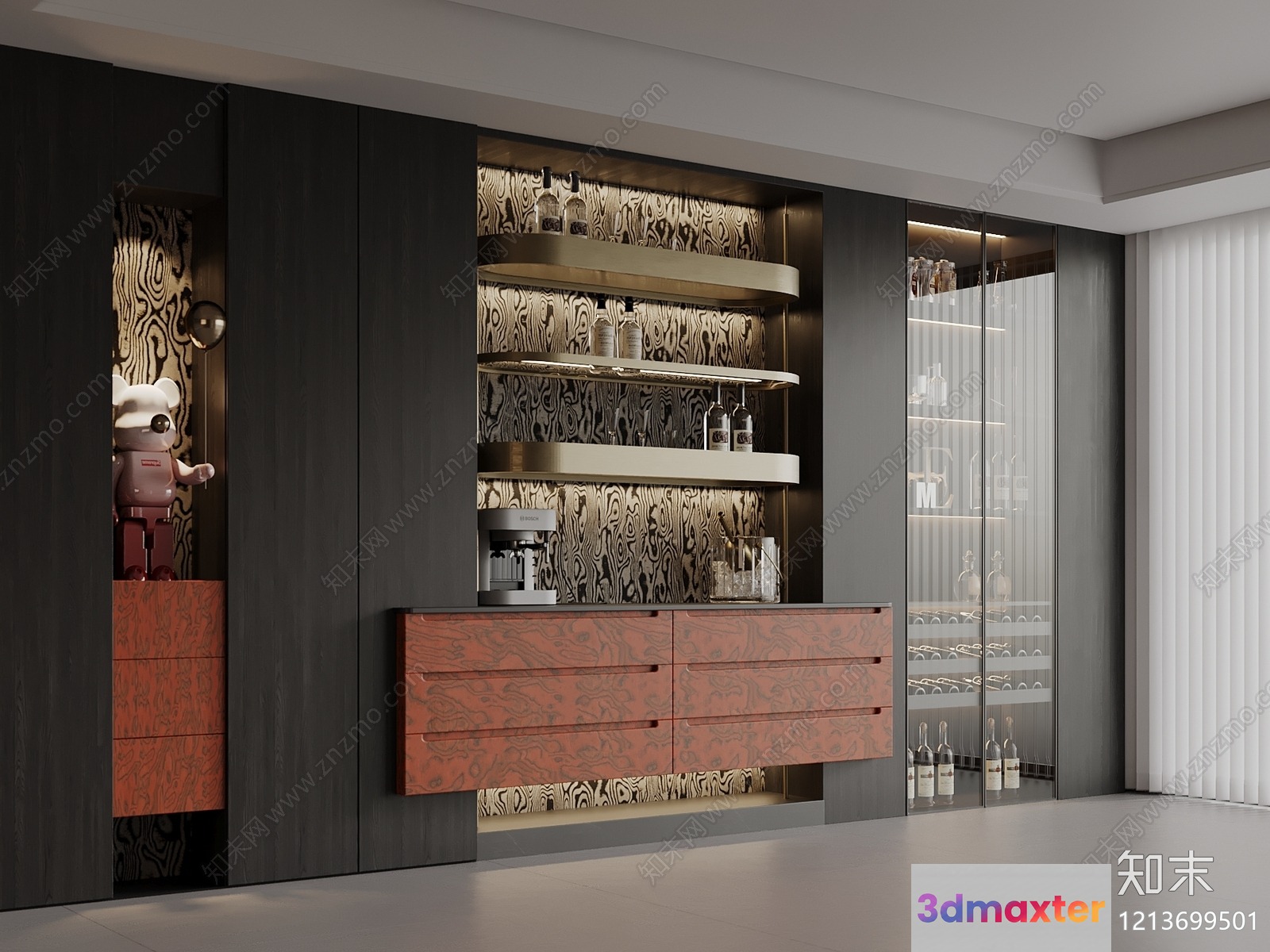 Modern Bar Area 3D Model - 10427 - VRAY Render