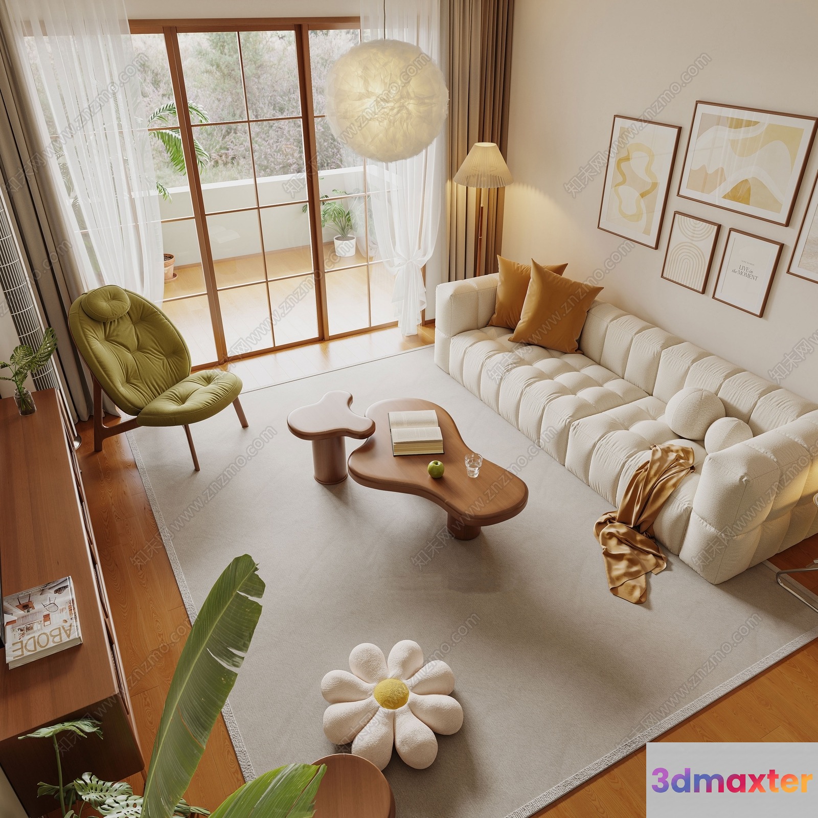 Modern Living Room 3D Model - 5185 - VRAY Render