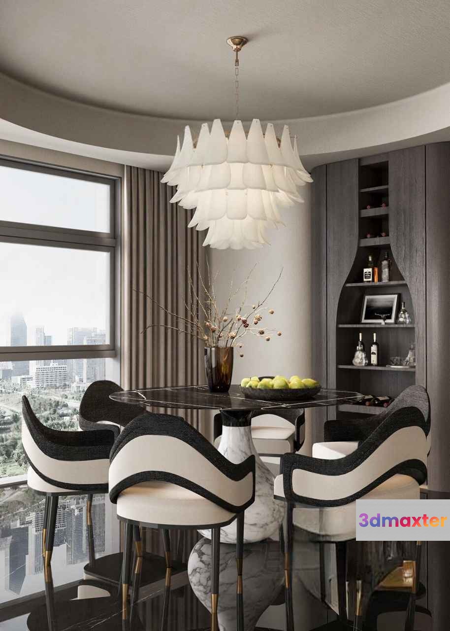 Modern Dining Room 3D Model - 14799 - CORONA Render