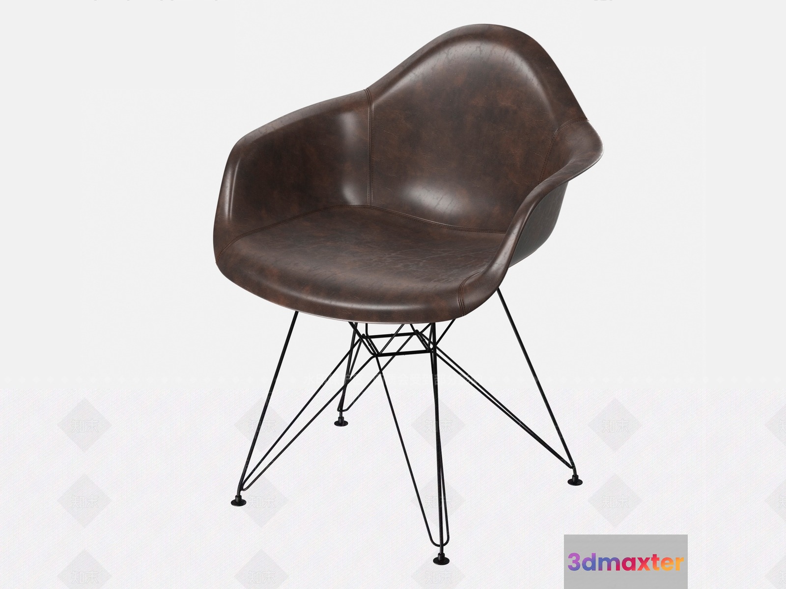 Modern Brown Leather Chair 3D Model - 18652 - VRAY Render