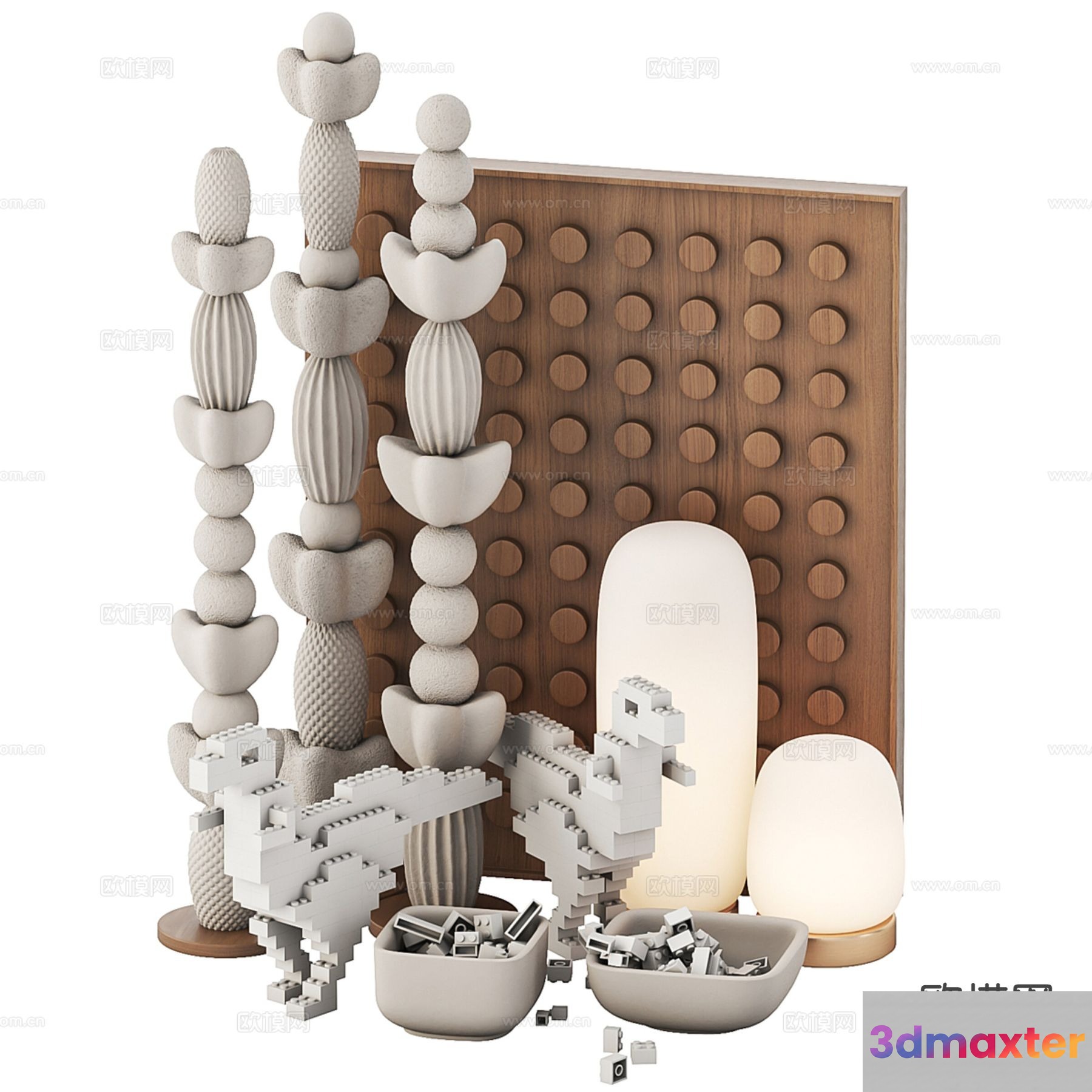 Abstract Decorative Pieces 3D Model - 17260 - CORONA Render
