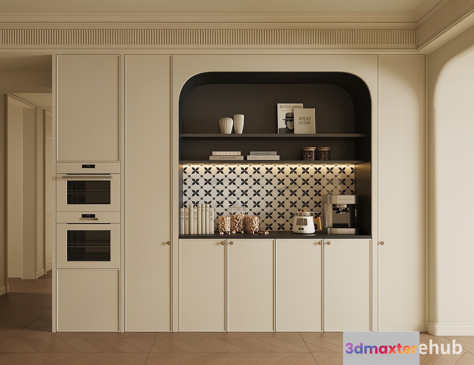 Modern Kitchen Design 3D Model - 21810 - VRAY Render
