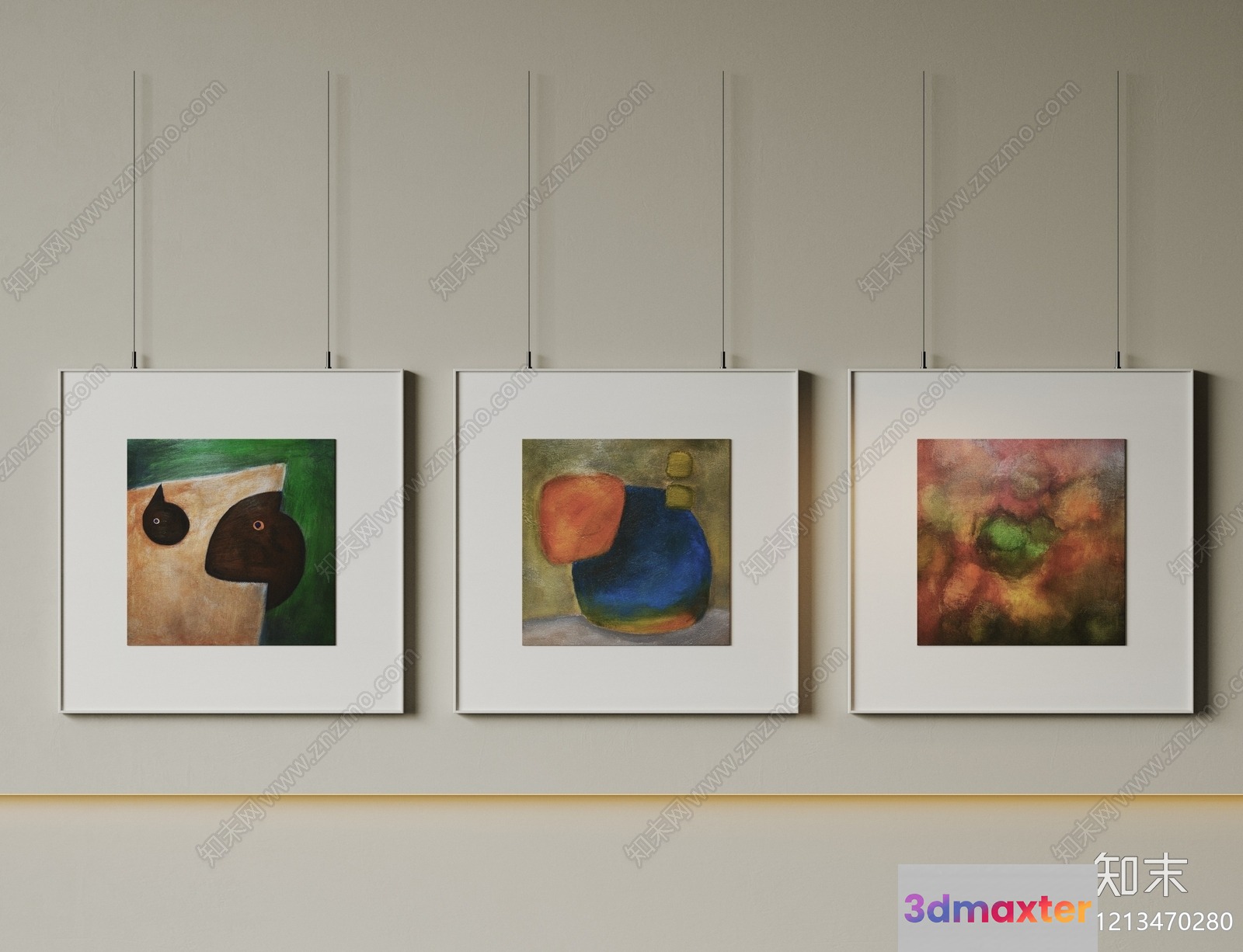 Abstract Art Pieces 3D Model - 5955 - VRAY Render