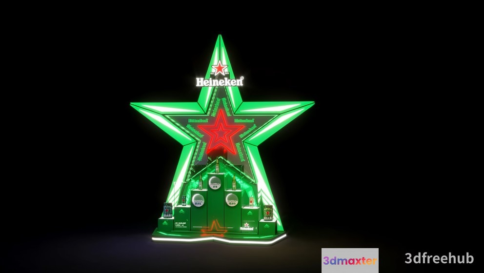 A Heineken Display 3D Model - 22994 - VRAY Render