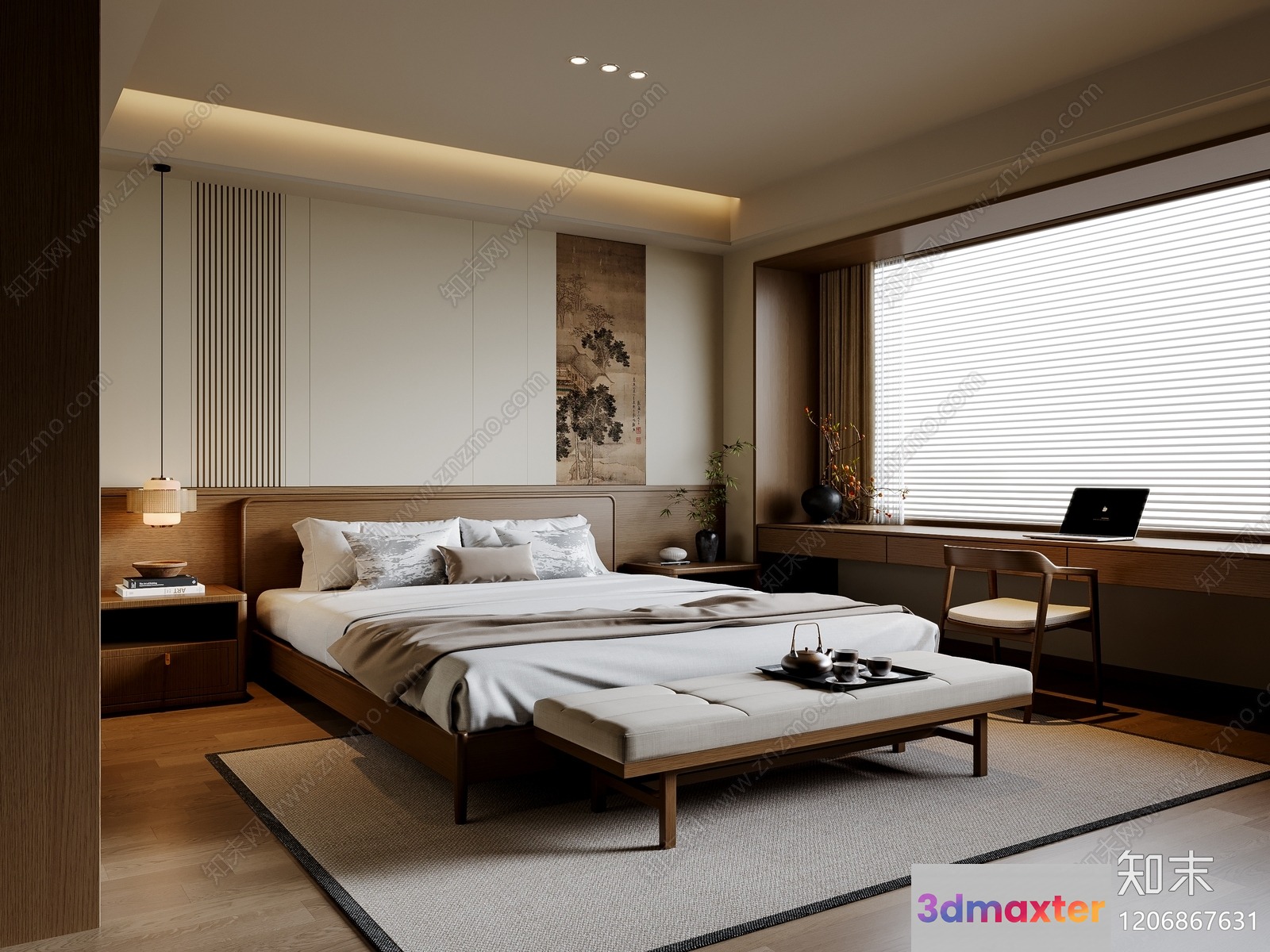 Cozy Bedroom 3D Model - 3867 - VRAY Render