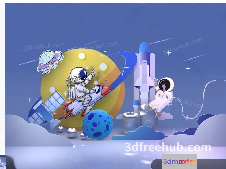 The Main Subject Is An Astronaut And One Key Characteristic Is That They Are 3D Model - 19327 - VRAY Render