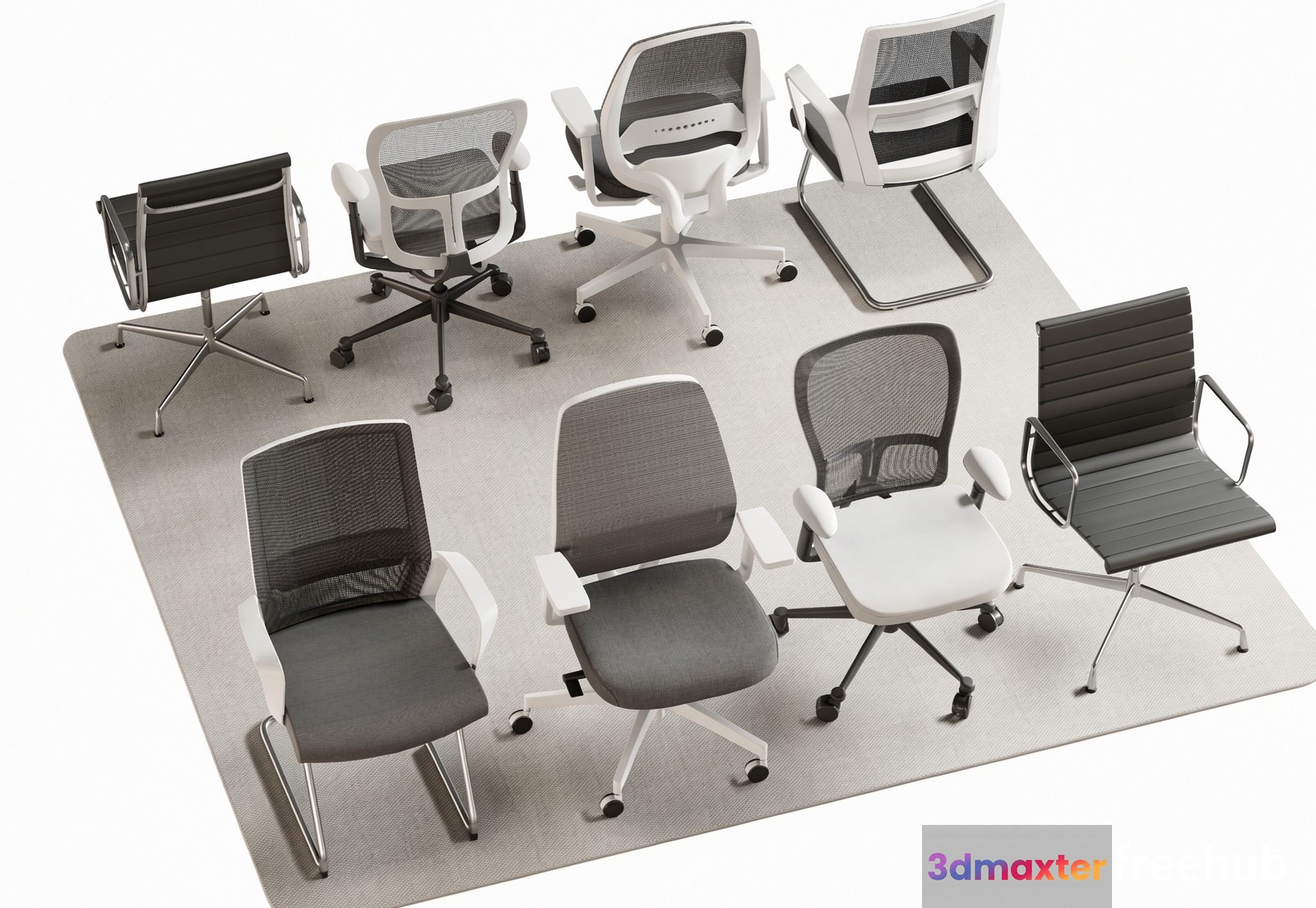 Modern Office Chairs 3D Model - 21934 - VRAY Render