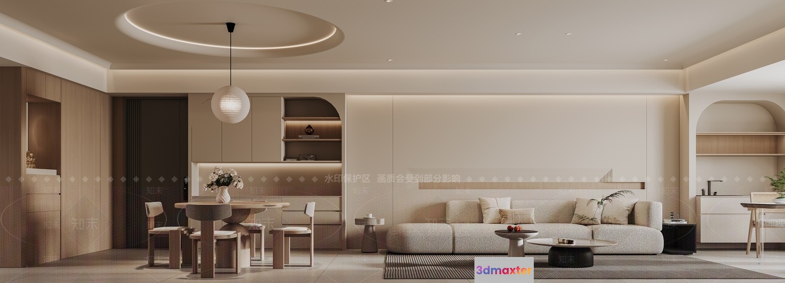 Modern Living Room 3D Model - 10203 - CORONA Render