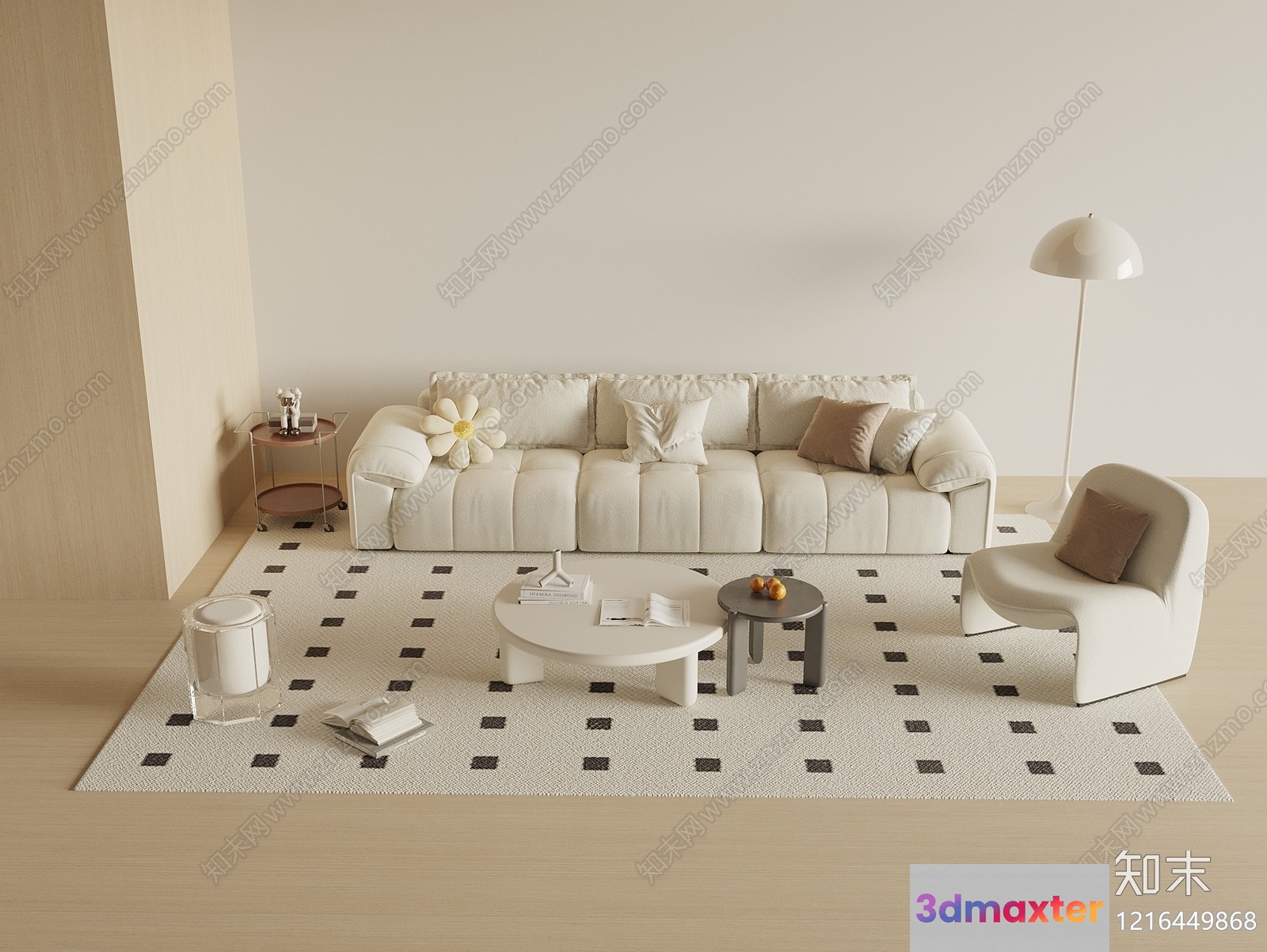Modern Living Room 3D Model - 16441 - VRAY Render